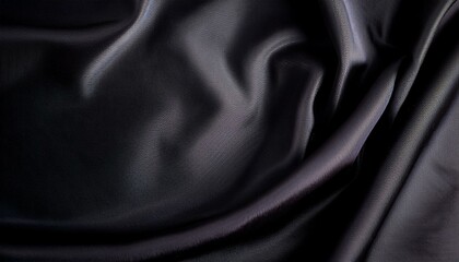 Fototapeta premium Black silk satin texture background. Generated image