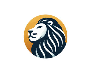 Lion head logo, lion head icon, lion face logo. Simple silhouette. Flat style. Logo design template. Vector illustration. Animal logotype concept.