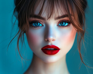Fototapeta premium Close-up photo of beautiful woman