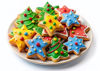 Festive Christmas Cookies - Star, Tree, Bell Shapes