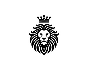 King Lion logo design icon symbol vector illustration. 