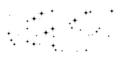 Stars on a white background. Starry sky. Vector illustration.