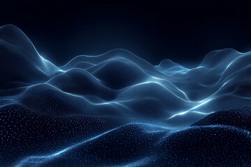 Obraz premium Abstract glowing blue digital landscape.