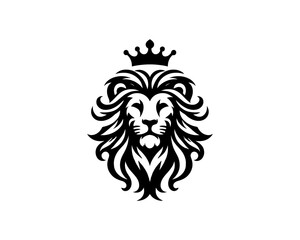 King Lion logo design icon symbol vector illustration. 