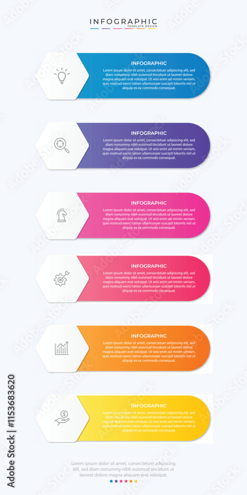 Aufkleber vector infographic label design with circle infographic template design and 4-5-6 options or steps. 