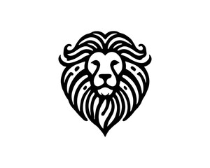 Lion head logo, lion head icon, lion face logo. Simple silhouette. Flat style. Logo design template. Vector illustration. Animal logotype concept.