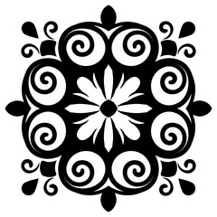 A vintage frame illustration element. Floral symmetry border. Fit for banner, background, merchandise. Vector Eps 10.