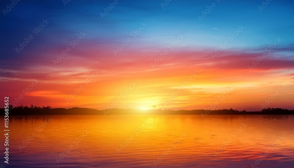 Poster colorful sunset background with copy space for design. generated image