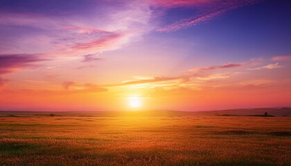 Fototapeta premium Colorful sunset background with copy space for design. Generated image