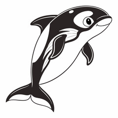 Vaquita vector silhouette black design white background
