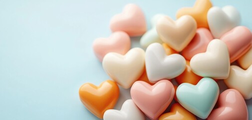 Fototapeta premium Valentine heart treats sweet delight colorful confectionery celebratory atmosphere close-up view love and affection concept