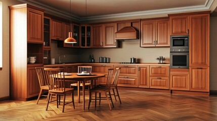 Contemporary bround and gray kitchen interior design