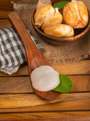 Borassus Flabellifer or Ice Apple or Wine Palm or Doub Palm - Young Fruit with Sweet and Healthy Water. In India, one of the fruits you will find on every street corner during summer.