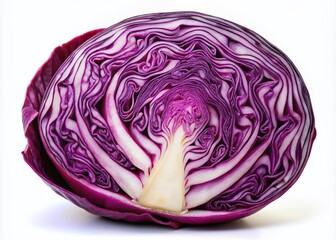 Red Cabbage Cut Section Isolated - High Resolution Photo