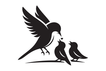 Classic Bird Silhouette Icon for Nature-Themed Designs