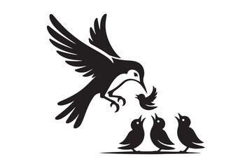 Minimalist Bird Silhouette Vector for Creative Projects