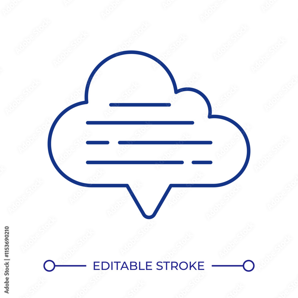 Poster data cloud with text strokes rgb color icon. information share in virtual storage. communication tec