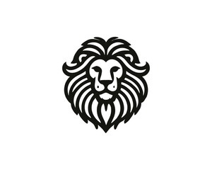 Lion head logo, lion head icon, lion face logo. Simple silhouette. Flat style. Logo design template. Vector illustration. Animal logotype concept.