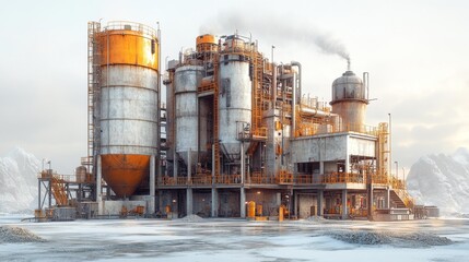 Concrete plant for industrial construction projects. Generative AI