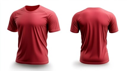 Red Compression T-Shirt Mockup. Generative AI
