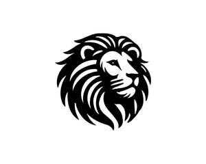Lion head logo, lion head icon, lion face logo. Simple silhouette. Flat style. Logo design template. Vector illustration. Animal logotype concept.