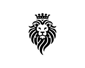 Lion King logo design icon symbol vector illustration. 