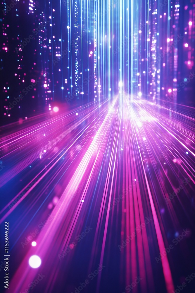 Poster abstract colorful background with streaking lights and bokeh, evocative of joy and entertainment