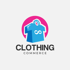 Playful Clothing E-commerce logo design vector template 