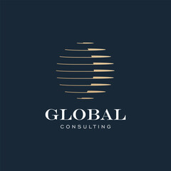 Luxury Global logo design vector template for Worldwide Logistic Consulting Business