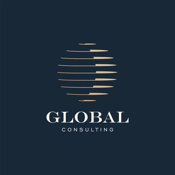 Luxury Global logo design vector template for Worldwide Logistic Consulting Business