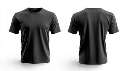 Black t-shirt mockup isolated on white background. Generative AI