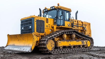 Obraz premium Industrial Bulldozer with Heavy Duty Tracks. Generative AI