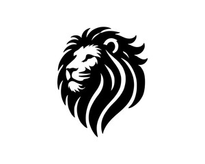 Lion head logo, lion head icon, lion face logo. Simple silhouette. Flat style. Logo design template. Vector illustration. Animal logotype concept.