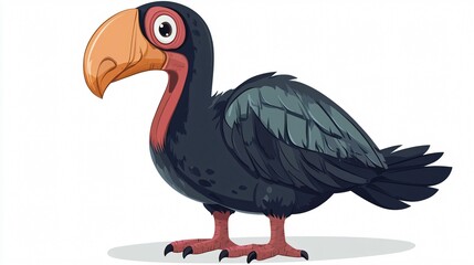 Colorful Dodo Bird Cartoon Vector Illustration Isolated on White Background