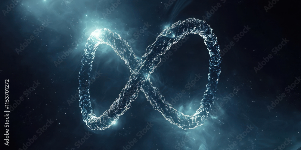 Aufkleber continuous a digital illustration of a dna strand creating an infinite loop, symbolizing continuity 