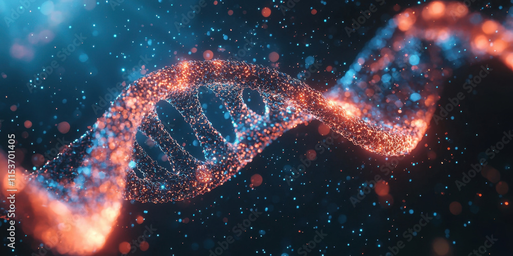 Aufkleber continuous a dna strand forming an infinite loop, symbolizing continuity and connection, depicted in