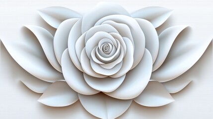Elegant white rose design floral art minimalist style contemporary background aesthetic viewpoint beauty concept