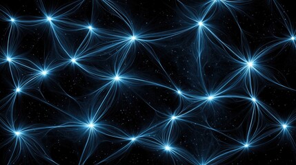 Fototapeta premium Illuminating cosmic connections stunning blue energy patterns in dark space digital art abstract visuals