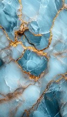 Luxury Blue Marble Texture With Golden Veins, Abstract Background, Premium Wallpaper Design