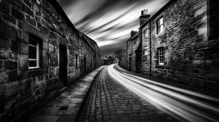 Mysterious Long Exposure Dark Alley Scene