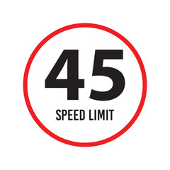 Speed limit signs and symbols depicting speed limits ranging from 5 to 100, featuring a standard design with black text on red circles. Vector illustration in eps 10.