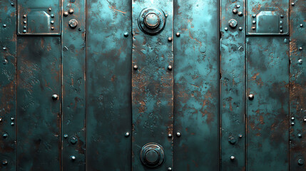 Fototapeta premium Worn-out metallic surfaces. textured lead sheet with charcoal scratches and verdigris accents, highly detailed, immaculate clarity, uhd. Verdigris. Illustration