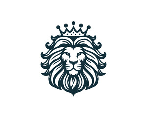 Fototapeta premium Lion King logo design icon symbol vector illustration. 