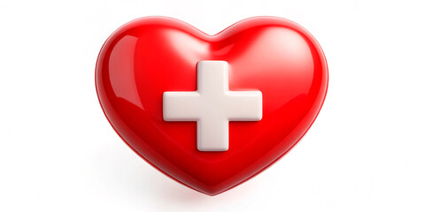 Obraz premium red heart isolated on white