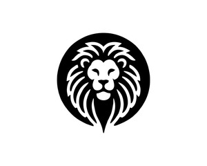 Lion head logo, lion head icon, lion face logo. Simple silhouette. Flat style. Logo design template. Vector illustration. Animal logotype concept.