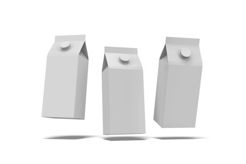 Triple of Juice Box, 3D Illustration