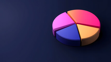 Obraz premium Colorful 3D Pie Chart on White Background for Data Visualization and Analytics