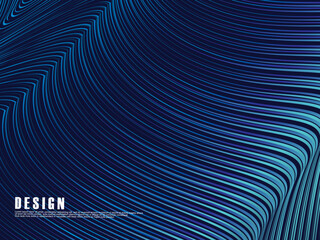 Premium blue background design with curved line pattern. Vector template for digital luxury banner, invitation, voucher, certificate, etc.