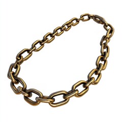 Obraz premium Three-Dimensional Illustration of a Strong Metal Chain Link Concept with Unlocking and Securing Features on Isolated White Background