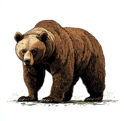 Fototapeta premium brown bear on a white background